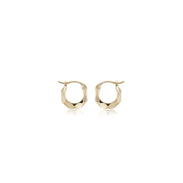 14k Yellow Gold Diamond-Cut Hoop Earrings Orin Jewelers Northville, MI