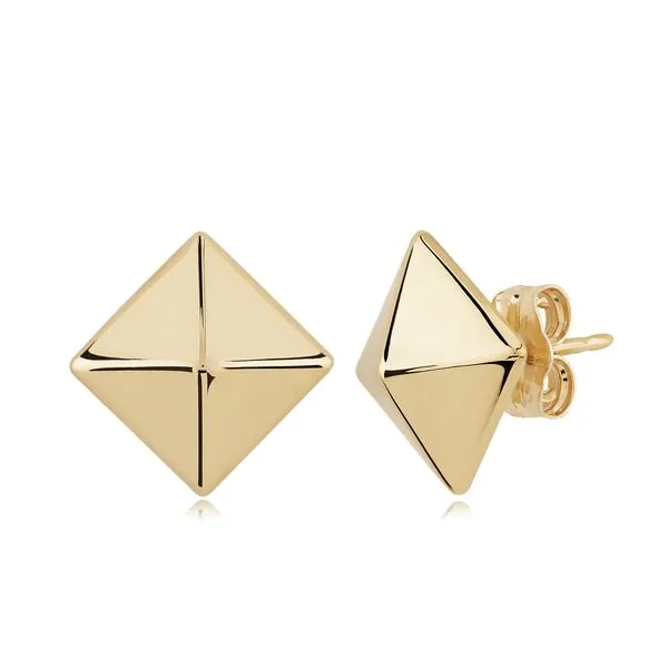 14K Yellow Gold 6mm Pyramid Post Earrings Orin Jewelers Northville, MI