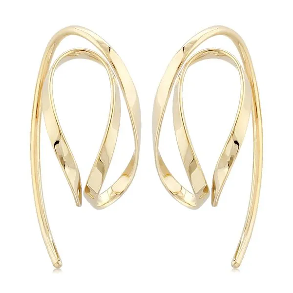 14k Yellow Gold Endless Freeform Earrings Orin Jewelers Northville, MI