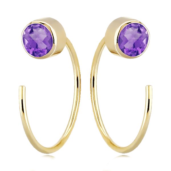 14K Yellow Gold Threader Wire Earrings With Amethysts Orin Jewelers Northville, MI
