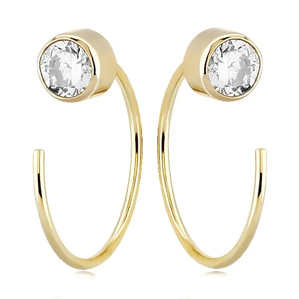 14K Yellow Gold Threader Wire Earrings With Cubic Zirconia Orin Jewelers Northville, MI