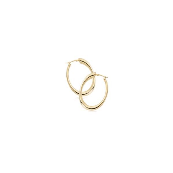 14k Yellow Gold Oval Hoop Earrings Orin Jewelers Northville, MI