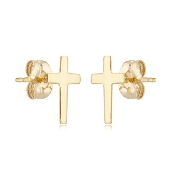14k Yellow Gold Narrow Cross Earrings Orin Jewelers Northville, MI