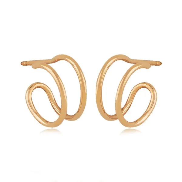 14K Yellow Gold Plain Double Hoop Earrings Orin Jewelers Northville, MI