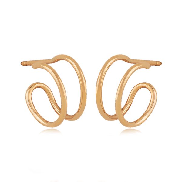 14K Yellow Gold Plain Double Hoop Earrings Orin Jewelers Northville, MI