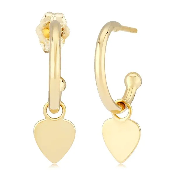 14k Yellow Gold Flat Drop Heart Earrings Orin Jewelers Northville, MI