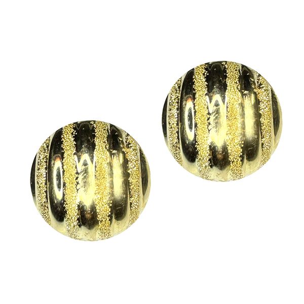 Estate Collection - 14K Yellow Gold Circle Dome Earrings Orin Jewelers Northville, MI