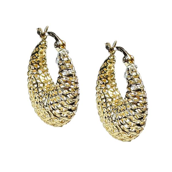Estate Collection - 14K Yellow Gold Filigree Hoop Earrings Orin Jewelers Northville, MI
