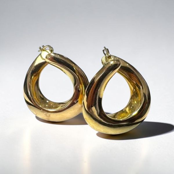 Estate Collection - 14K Yellow Gold Swirl Hoop Earrings Orin Jewelers Northville, MI
