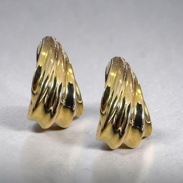 14K Sculpted Hoop Earrings Orin Jewelers Northville, MI