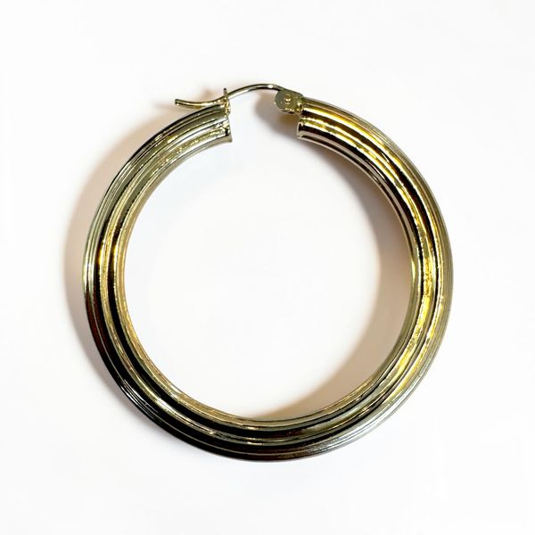 14K Fluted Hoop Earrings Image 2 Orin Jewelers Northville, MI