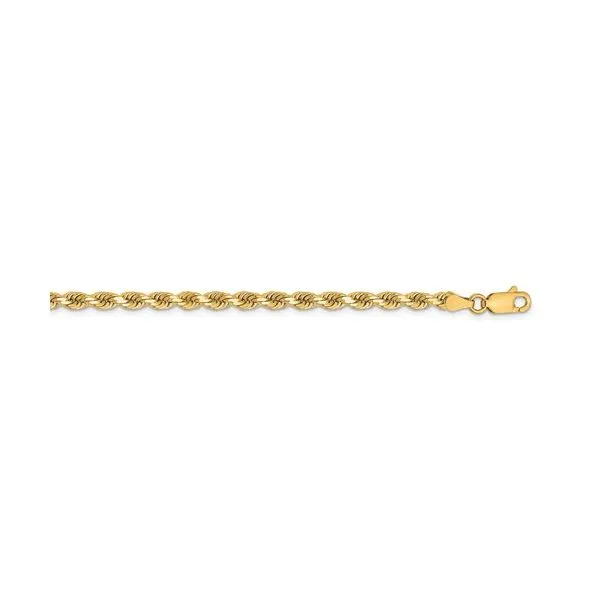 14k Yellow Gold Diamond Cut Rope Chain, Length 20