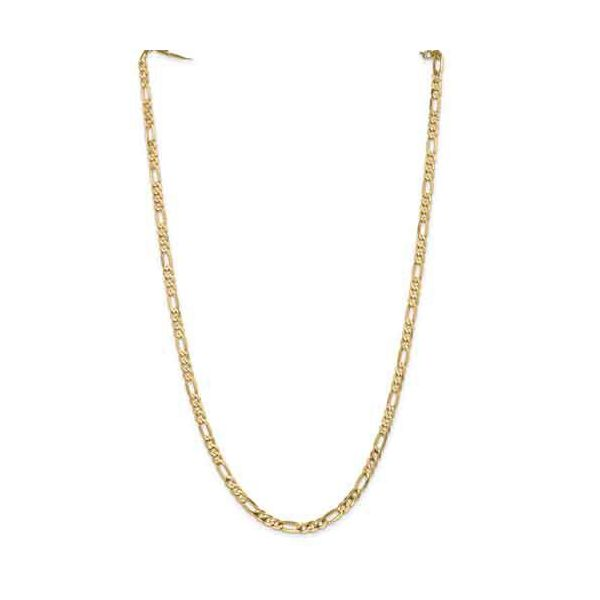 14k Yellow Gold Flat Figaro Chain, Length 24