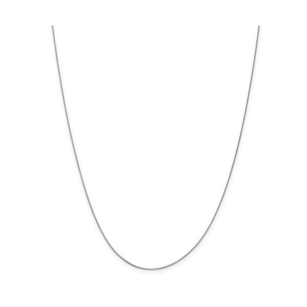 14k White Gold Box Chain With Lobster Claw Clasp, 18