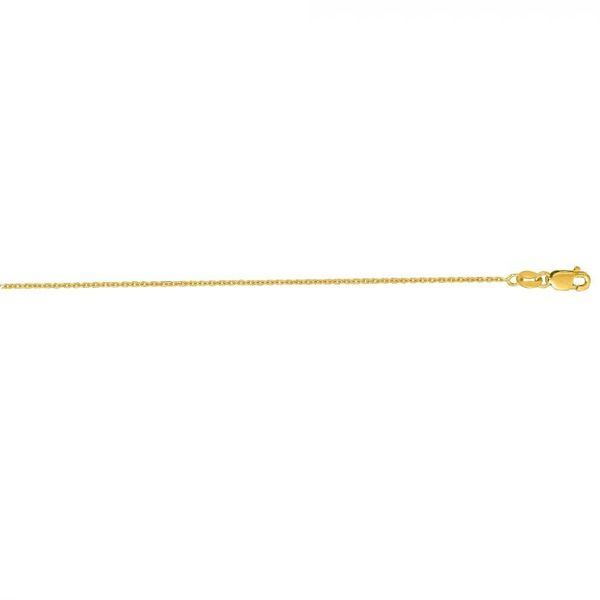 14k Yellow Gold 1.1mm Diamond Cut Cable Chain, 18