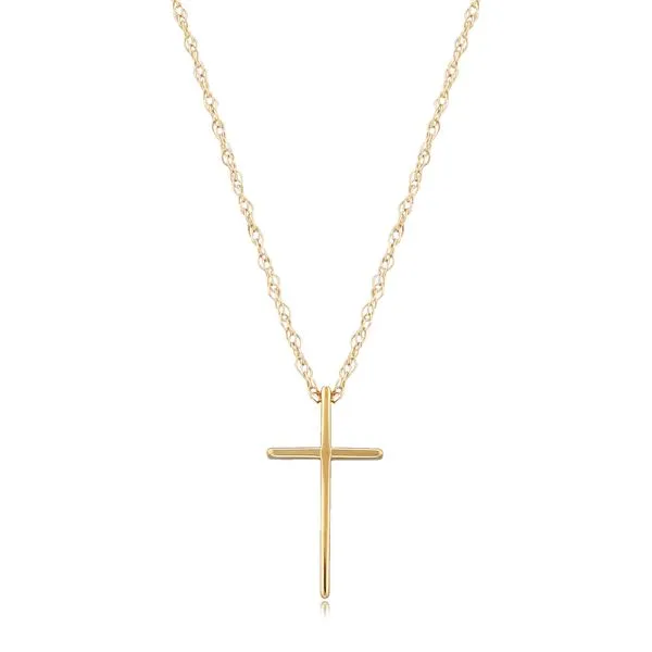 14K Yellow Gold  Small Cross Necklace Orin Jewelers Northville, MI