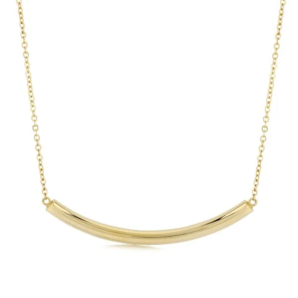 14k yellow gold half curved tube adjustable necklace Orin Jewelers Northville, MI