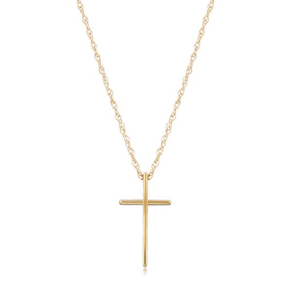 14K Yellow Gold  Small Cross Necklace Orin Jewelers Northville, MI