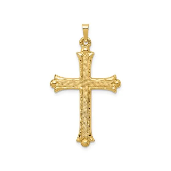 14k Hollow Fleur De Lis Cross Pendant Orin Jewelers Northville, MI