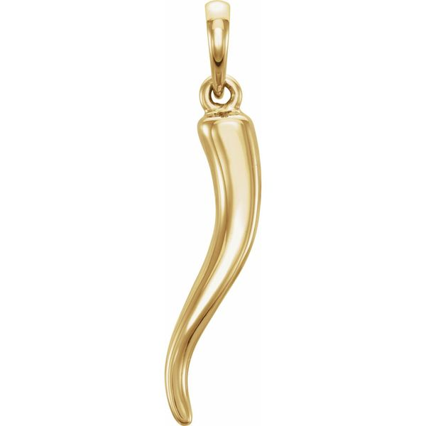 14k Yellow Gold Solid Italian Horn Charm Orin Jewelers Northville, MI