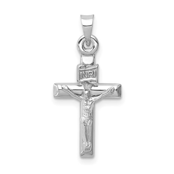 14k White Gold Hollow Crucifix Pendant Orin Jewelers Northville, MI