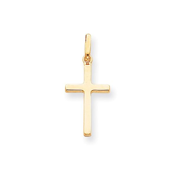 14 Karat Yellow Gold Hollow Cross Pendant Orin Jewelers Northville, MI