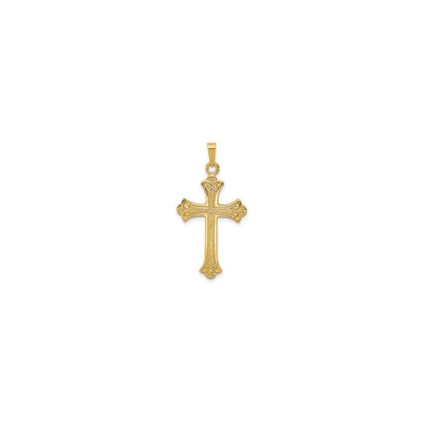 14k Yellow Gold Textured and Polished Cross Orin Jewelers Northville, MI