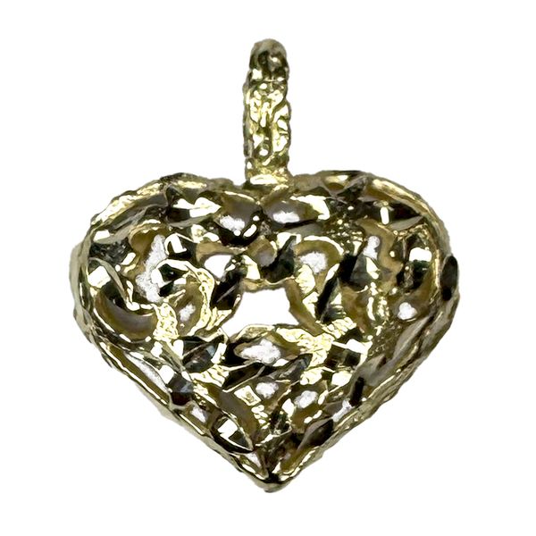 Estate Collection - 14K Yellow Gold Filigree Heart Charm Orin Jewelers Northville, MI