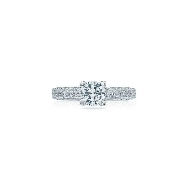 Lady's Platinum Ring Mounting w/59 Diamonds & CZ Center Orin Jewelers Northville, MI