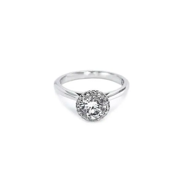 Lady's Platinum Ring Mounting w/32 Diamonds & CZ Center Orin Jewelers Northville, MI