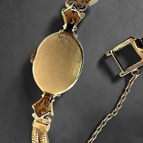 Vintage Lady Elgin 14K Yellow Gold Diamond Wristwatch Image 4 Orin Jewelers Northville, MI