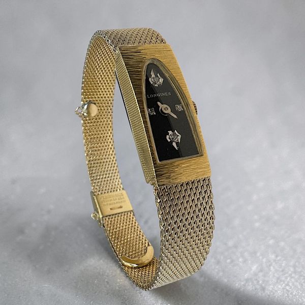 Vintage Longines 14K Yellow Gold Cocktail Watch with 10K Gold Filled Mesh Bracelet Image 2 Orin Jewelers Northville, MI