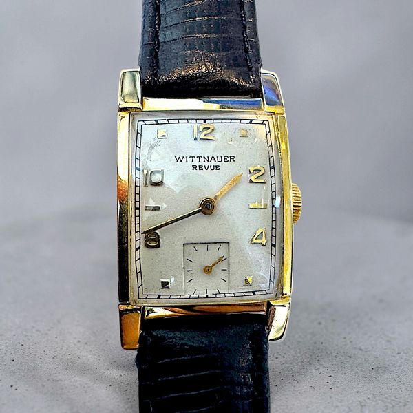 Estate Collection - 14K Yellow Gold Wittnauer Revue Manual Wristwatch Circa 1950s Orin Jewelers Northville, MI