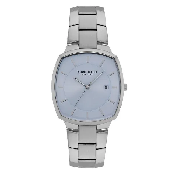 Men's Kenneth Cole Silver Watch With Blue Light Dial Orin Jewelers Northville, MI
