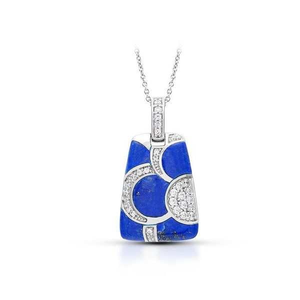 Sterling Silver Adina Pendant With Genuine Lapis & White CzS Orin Jewelers Northville, MI