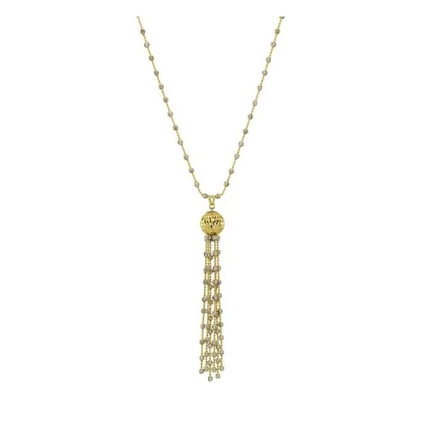 Lady's Sterling Silver Yellow Gold & Platinum Plated Cometa Tassel Pendant Orin Jewelers Northville, MI