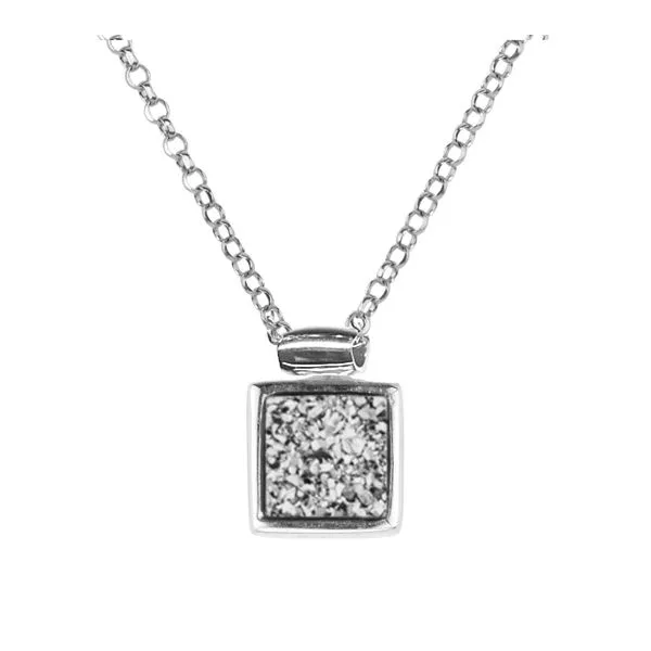 Sterling Silver & Silver Drusy Pendant Orin Jewelers Northville, MI