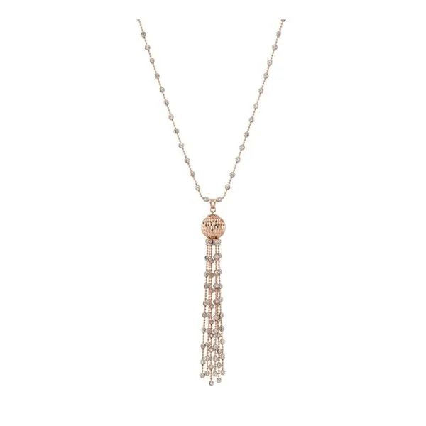 Lady's Sterling Silver Rose Gold & Platinum Plated Cometa Tassel Pendant Orin Jewelers Northville, MI