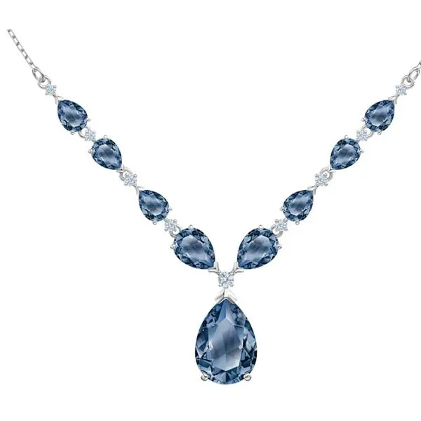 Swarovski Vintage Necklace, Blue, Rhodium plated Orin Jewelers Northville, MI