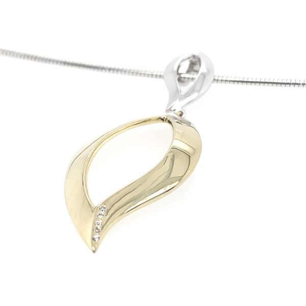 Lady's Sterling Silver And Gold Plated Fashion Pendant With White Sapphires Orin Jewelers Northville, MI