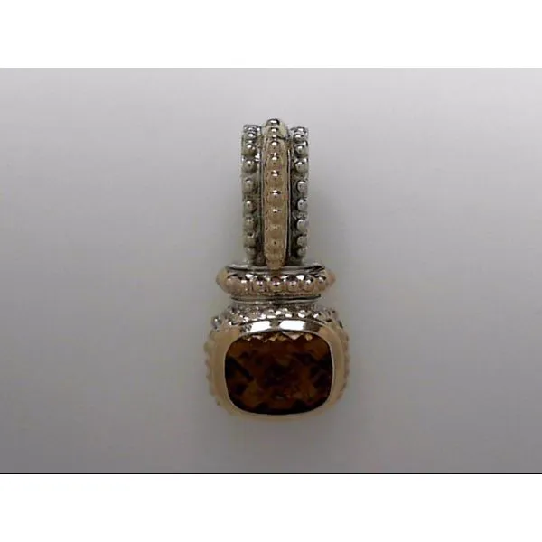 Sterling Silver & 14k Gold Pendant With Champagne Quartz Orin Jewelers Northville, MI