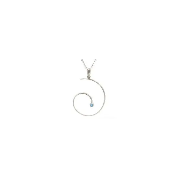 Sterling Silver Blue Topaz Swirly Necklace Orin Jewelers Northville, MI