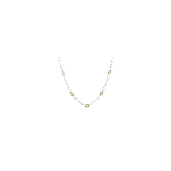 Sterling Silver And Yellow Gold Plated Oval Delight Necklace Orin Jewelers Northville, MI