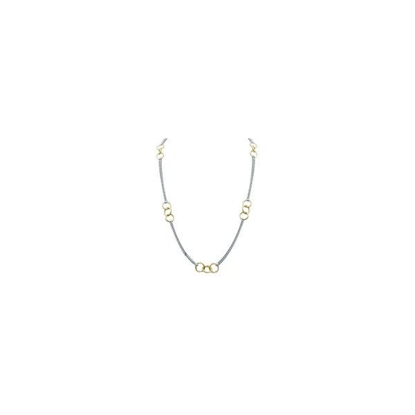 Sterling Silver And Yellow Gold Plated Chain And Circles Necklace Orin Jewelers Northville, MI