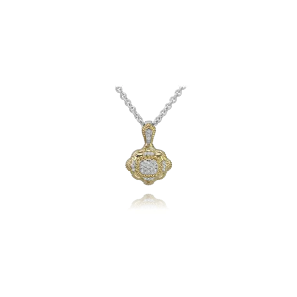 Sterling Silver & 14k Yellow Gold Pendant With 29 Diamonds Orin Jewelers Northville, MI