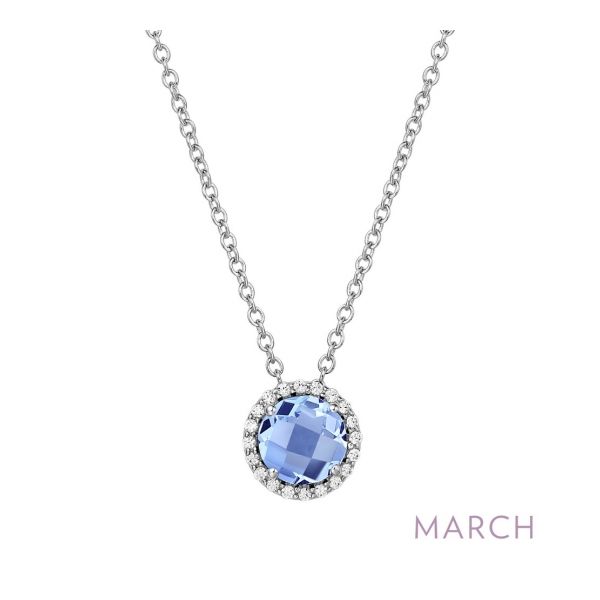 Sterling Silver Simulated Aquamarine & CZ Pendant Orin Jewelers Northville, MI