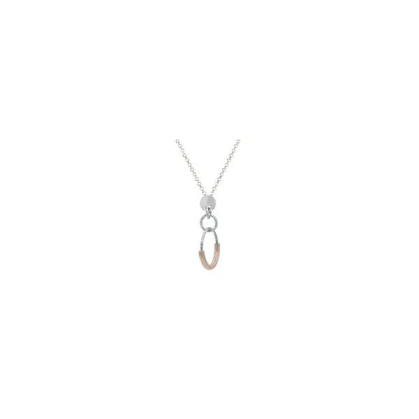 Sterling Silver And Rose Gold Plated Simplex Circle Necklace Orin Jewelers Northville, MI