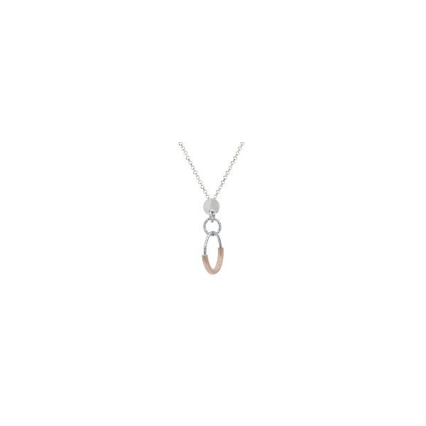 Sterling Silver And Rose Gold Plated Simplex Circle Necklace Orin Jewelers Northville, MI