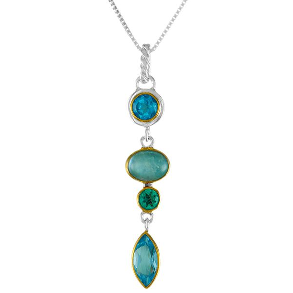 Sterling Silver Pendant & 22k Gold Vermeil Pendant With Multiple Stones Orin Jewelers Northville, MI