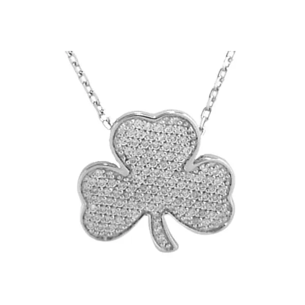 Sterling Silver CC Pave Shamrock With CZs Orin Jewelers Northville, MI